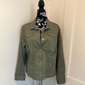 Croft & Barrow Army Green Jean Jacket